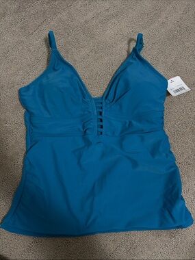 George Teal Strappy V-Neck Tankini Top size M